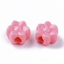 不透明なポリスチレンプラスチックビーズ  花  ミックスカラー  11.5x7mm  穴：3.5mm&nbsp;X-KY-I004-28
