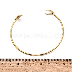 女性用304ステンレススチールカフバングル  サン＆ムーン  イオンプレーティング（ip）  カドミウムフリー＆ニッケルフリー＆鉛フリー  ゴールドカラー  内径：68x60mm&nbsp;BJEW-B151-01G