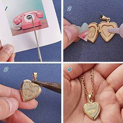 5Pcs 5 Style Brass Locket Pendants&nbsp;KK-SZ0004-02