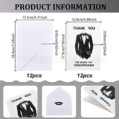 12Pcs Paper Wedding Thank You Card&nbsp;AJEW-GA0010-04