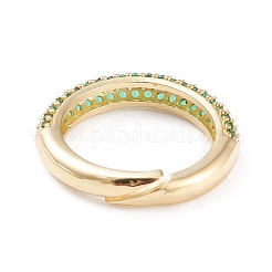 Adjustable Brass Micro Pave Cubic Zirconia Cuff Rings&nbsp;RJEW-L098-007-G