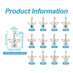 36Pcs 12 Colors Alloy Angel Pendant Decorations&nbsp;FIND-TA0001-92