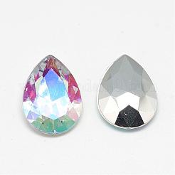 Acrylic Rhinestone Pointed Back Cabochons&nbsp;GACR-Q013-13x18-18AB