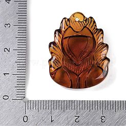 ガラスチャーム  キツネのチャーム  サドルブラウン  30x24x10mm  穴：1mm&nbsp;GLAA-G121-05I
