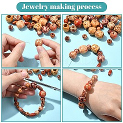 200Pcs 8 Styles Printed Wood Beads&nbsp;WOOD-YW0001-26