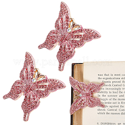 4Pcs Butterfly Alloy Rhinestone with Plastic Clips&nbsp;HJEW-CP00063