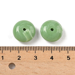 アクリル天然石風ビーズ  ロンデル  ツートン  ダークシーグリーン  13~15.5x6~7.5mm  穴：1.8mm  約657個/500g&nbsp;MACR-K359-65J