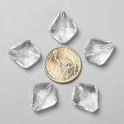 透明なアクリルビーズ  多面カット菱形  透明  長さ23mm  20 mm幅  厚さ10mm  穴：2mm  約267個/500g&nbsp;PL6362Y