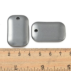 電気メッキ合成非磁性ヘマタイトペンダント  長方形チャーム  原色  34x21.5x5mm  穴：2.8mm&nbsp;G-C136-05H