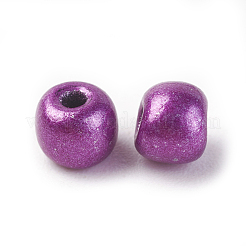 ベーキングペイント ガラスシードビーズ 6/0個  暗い蘭  4~5x3~4mm  約500個/50g&nbsp;X-SEED-S003-K31