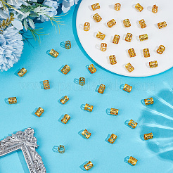 300 個のアルミドレッドヘアビーズ髪飾り  ヘアコイルカフ  ゴールドカラー  9x8mm  穴：7mm&nbsp;ALUM-PA0001-01G