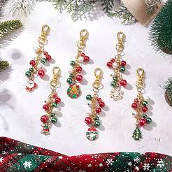 6Pcs Christmas Alloy Enamel Pendant Decorations&nbsp;HJEW-JM03683