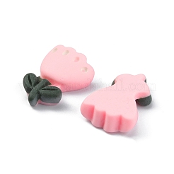 オペーク樹脂カボション  花  ピンク  21x16x5.5mm&nbsp;RESI-TAC0018-06B