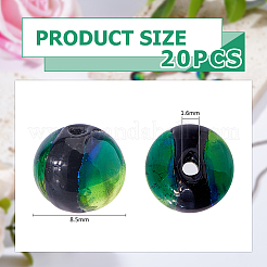 20Pcs Luminous Crackle Glass Beads&nbsp;GLAA-FH0001-89D