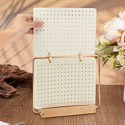 Iron Felt Enamel Pin Display Pages with Wooden Base&nbsp;ODIS-WH0007-77