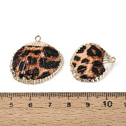 Spray Paint & Electroplate Natural Sea Shell Pendants&nbsp;SSHEL-N042-17