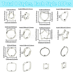 80Pcs 8 Styles Alloy Bead Frame&nbsp;FIND-SP0004-13