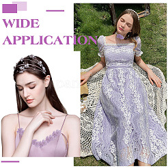 1Pc Polyester Flower Lace Trim with Imitaiton Pearl&nbsp;OCOR-ME0001-48A