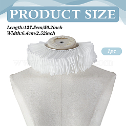 コートスタイルのポリエステルフェイクカラー  ネックライントリム  DIYアクセサリー  ホワイト  1275mm&nbsp;AJEW-WH0314-862