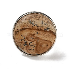 Natural & Synthetic Gemstone Round Adjustable Rings&nbsp;RJEW-K371-09S