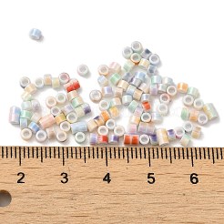 ペイントガラスビーズを焼く  チューブ  ミックスカラー  4x3mm  穴：1.2mm&nbsp;GLAA-D020-02