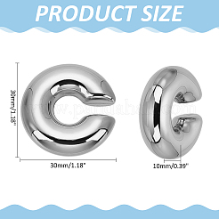 C字型304ステンレススチールカフイヤリング  ステンレス鋼色  30x10mm&nbsp;EJEW-WH0519-26P