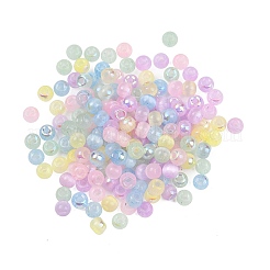 ミックスカラーのイミテーションキャットアイガラスラウンドシードビーズ  ライトスカイブルー  4x3~3.5mm  穴：1.2mm  約150個/セット&nbsp;LS-SEED-NH0003-01A-04