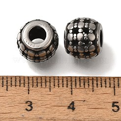 304ステンレススチールヨーロピアンビーズ  大穴ビーズ  ロンデル  アンティークシルバー  10x8.5mm  穴：4mm&nbsp;STAS-D191-12C-AS