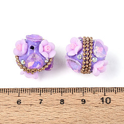 Handmade Polymer Clay Rhinestone Indonesia Beads&nbsp;CLAY-N015-07