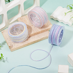 3ロール 3色セグメント染色コットン＆メタリックストリング糸  ラウンド  DIYの工芸品について  ギフトラッピングとジュエリー作り  ミックスカラー  1mm  約32.81ヤード（30m）/ロール&nbsp;OCOR-TA0004-12