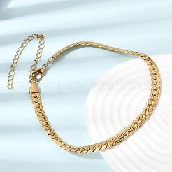 ユニセックス 304 ステンレススチール カーブチェーンネックレス  イオンプレーティング（ip）  18KGP本金メッキ  11.06インチ（28.1cm）&nbsp;NJEW-K305-19G
