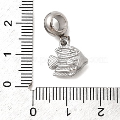 304 Stainless Steel Sea Animal European Dangle Charms&nbsp;STAS-D153-04B-P