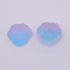 グラデーションスタイルの樹脂カボション  模造食品  少し足  ブルー  16x16x7mm&nbsp;CRES-CJC0001-09A