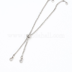 Adjustable 304 Stainless Steel Cable Chain Slider Bracelet/Bolo Bracelets Making&nbsp;AJEW-JB00780-01