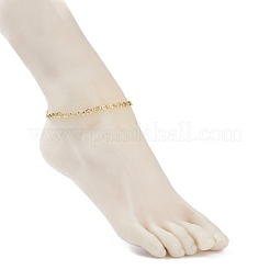 Brass Initial Letter U Link Chain Anklet for Women&nbsp;AJEW-AN00489
