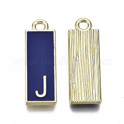 合金エナメルチャーム  カドミウムフリー＆鉛フリー  頭文字の長方形  ライトゴールド  文字.j  23.5x8x2mm  穴：1.8mm&nbsp;LS-ENAM-T012-01J-RS