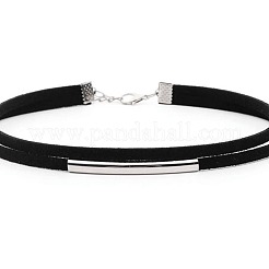 Gothic Zinc Alloy Tube Black Velvet Double Layer Choker Necklaces for Women&nbsp;FS-WG6A964-01