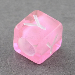 Mixed Letters Transparent Acrylic Cube Beads&nbsp;SACR-S181-06