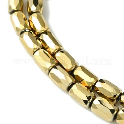 電気メッキガラスビーズセット  フル虹メッキ  多面カット  コラム  ゴールド  6x4mm  穴：0.9mm  約80個/連  20.31''（51.6センチメートル）&nbsp;GLAA-Q101-02A-FP01