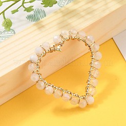 Heart Natural Faceted Rainbow Moonstone Pendants&nbsp;PALLOY-JF00511-03