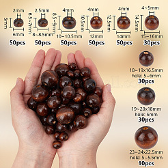 350Pcs 9 Styles Wood Large Hole European Beads&nbsp;WOOD-OC0003-79
