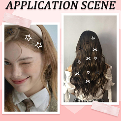 30Pcs 3 Colors Star Iron Enamel Snap Hair Clips&nbsp;OHAR-SP0001-03