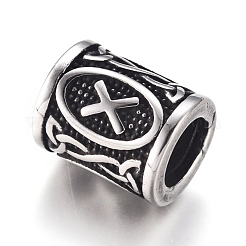 304 Stainless Steel European Beads&nbsp;OPDL-G010-06AS-01X