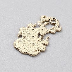 ゴールデン合金エナメルペンダントメッキ  動物チャーム  鹿  28x18x1mm  穴：2mm&nbsp;ENAM-CJC0001-21G-06