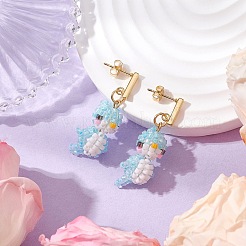 GLass Stud Earrings&nbsp;EJEW-MZ00257-02
