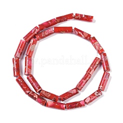 染色合成インペリアルジャスパービーズ連売り  コラム  サクランボ色  17x6mm  穴：1.5mm  約24個/連  16.14''（41センチメートル）&nbsp;G-P529-D01-A03