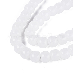 ジェイド風ガラスビーズ連売り  コラム  ホワイトスモーク  9.5~10x8mm  穴：1~1.2mm  約45~49個/連  14.17~16.14インチ（36~41cm）&nbsp;GLAA-Q106-02A-A09