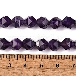 Faceted Natural Amethyst Beads Strands&nbsp;G-K066-09-8mm