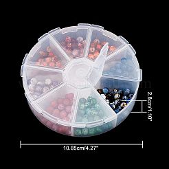 天然クラックル瑪瑙ビーズ  染め  多面カット  ラウンド  ミックスカラー  6mm  穴：1mm  288個/箱&nbsp;G-NB0001-44