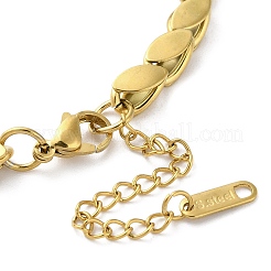 304ステンレススチール製馬目リンクチェーンブレスレット女性用  18KGP本金メッキ  7-5/8インチ（19.3cm）&nbsp;BJEW-G712-11G